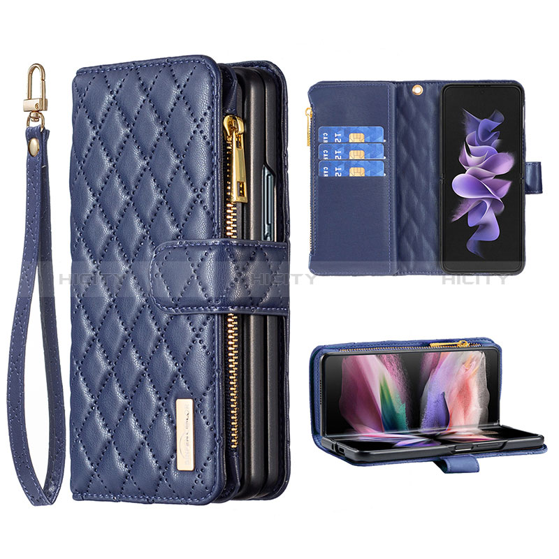 Handytasche Stand Schutzhülle Flip Leder Hülle B14F für Samsung Galaxy Z Fold3 5G groß