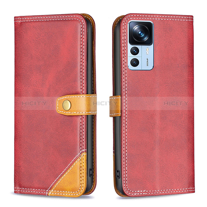 Handytasche Stand Schutzhülle Flip Leder Hülle B14F für Xiaomi Mi 12T Pro 5G Rot