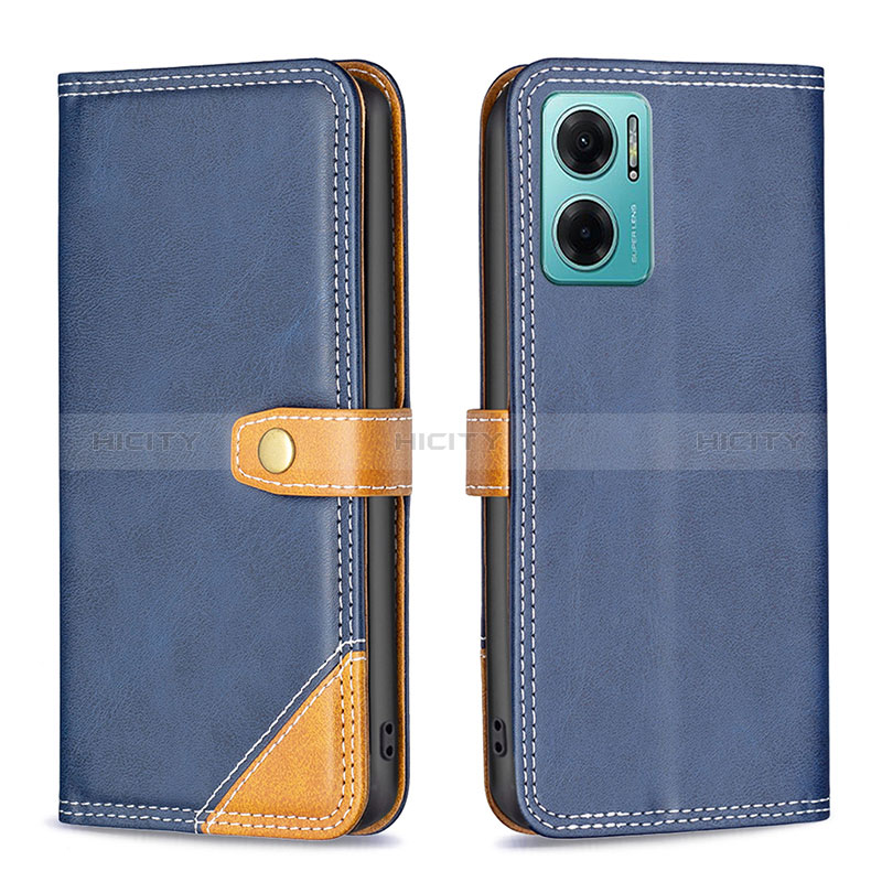 Handytasche Stand Schutzhülle Flip Leder Hülle B14F für Xiaomi Redmi Note 11E 5G Blau