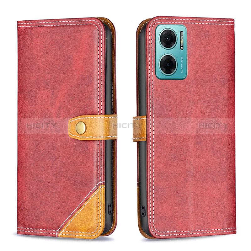 Handytasche Stand Schutzhülle Flip Leder Hülle B14F für Xiaomi Redmi Note 11E 5G Rot Plus