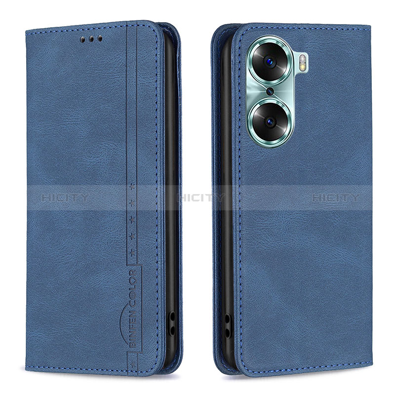 Handytasche Stand Schutzhülle Flip Leder Hülle B15F für Huawei Honor 60 5G Blau