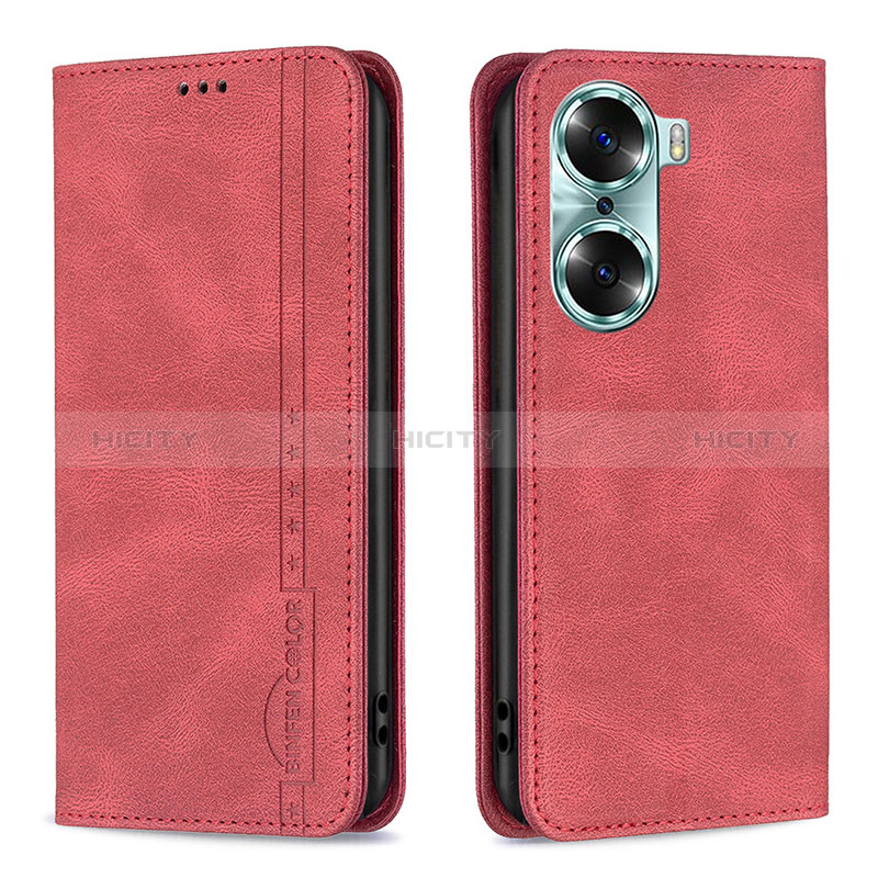 Handytasche Stand Schutzhülle Flip Leder Hülle B15F für Huawei Honor 60 5G Rot