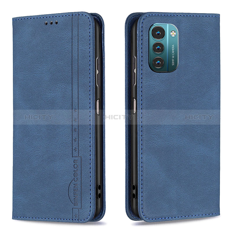 Handytasche Stand Schutzhülle Flip Leder Hülle B15F für Nokia G11 Blau Plus