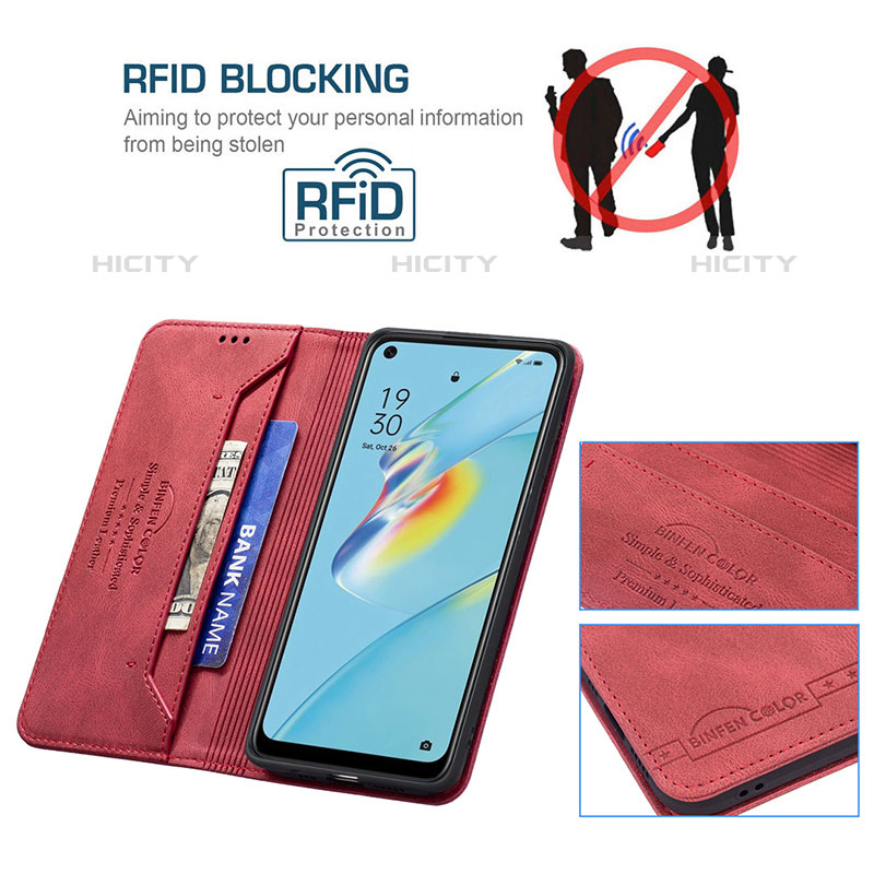 Handytasche Stand Schutzhülle Flip Leder Hülle B15F für Oppo A54 4G groß