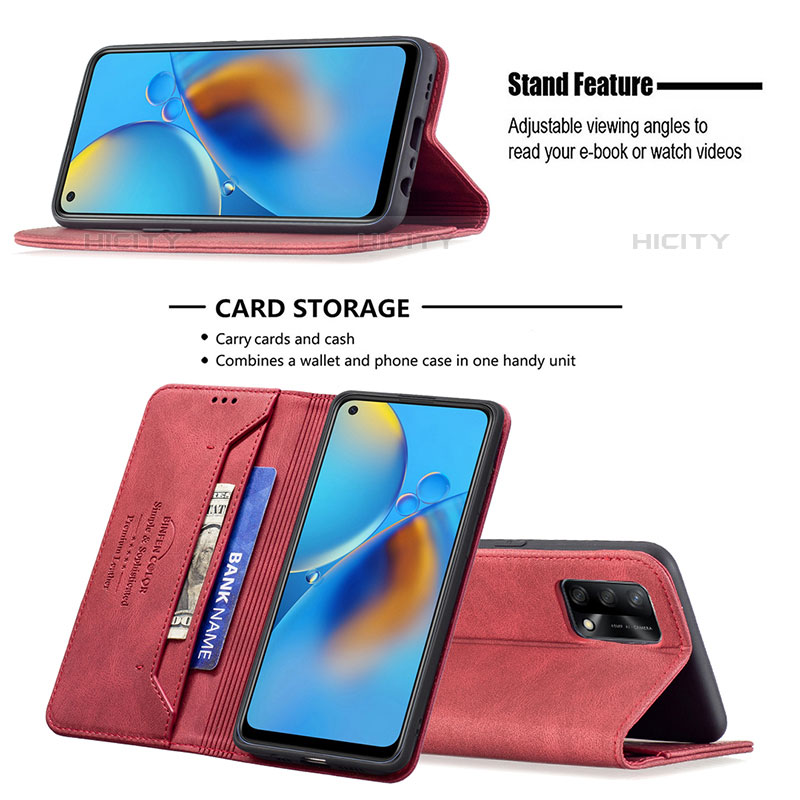 Handytasche Stand Schutzhülle Flip Leder Hülle B15F für Oppo A74 4G