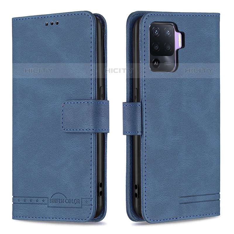 Handytasche Stand Schutzhülle Flip Leder Hülle B15F für Oppo A94 4G Blau