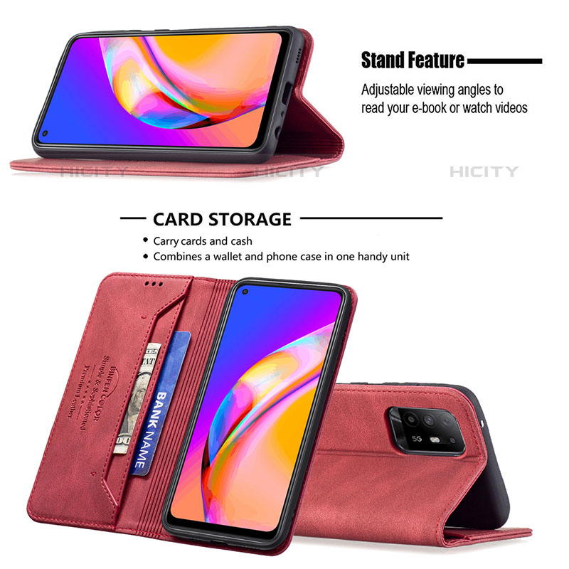 Handytasche Stand Schutzhülle Flip Leder Hülle B15F für Oppo A94 5G