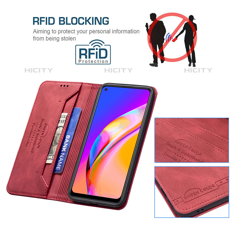 Handytasche Stand Schutzhülle Flip Leder Hülle B15F für Oppo A94 5G