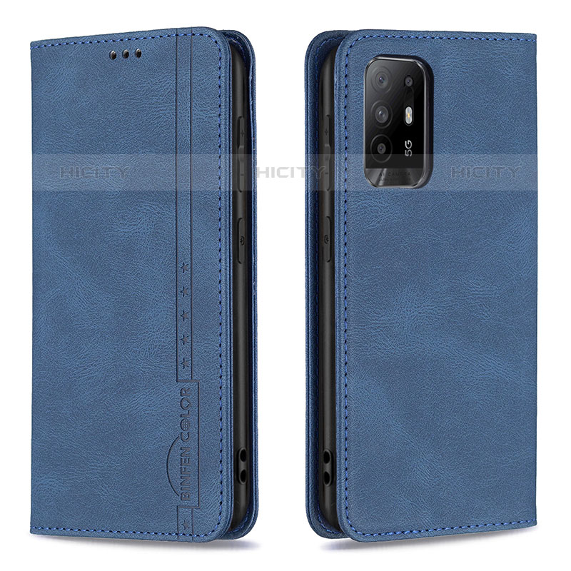 Handytasche Stand Schutzhülle Flip Leder Hülle B15F für Oppo A94 5G Blau