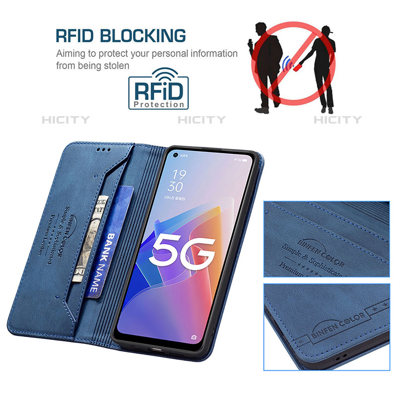 Handytasche Stand Schutzhülle Flip Leder Hülle B15F für Oppo F21 Pro 5G