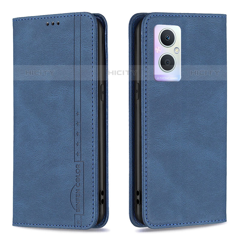 Handytasche Stand Schutzhülle Flip Leder Hülle B15F für Oppo F21 Pro 5G Blau