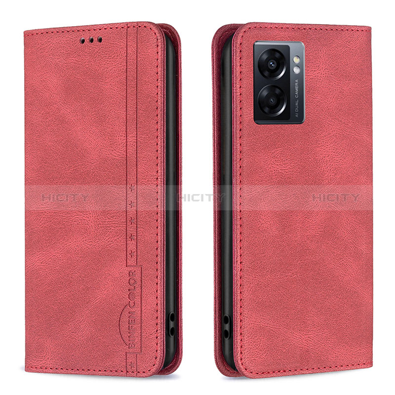 Handytasche Stand Schutzhülle Flip Leder Hülle B15F für Oppo K10 5G India Rot Plus