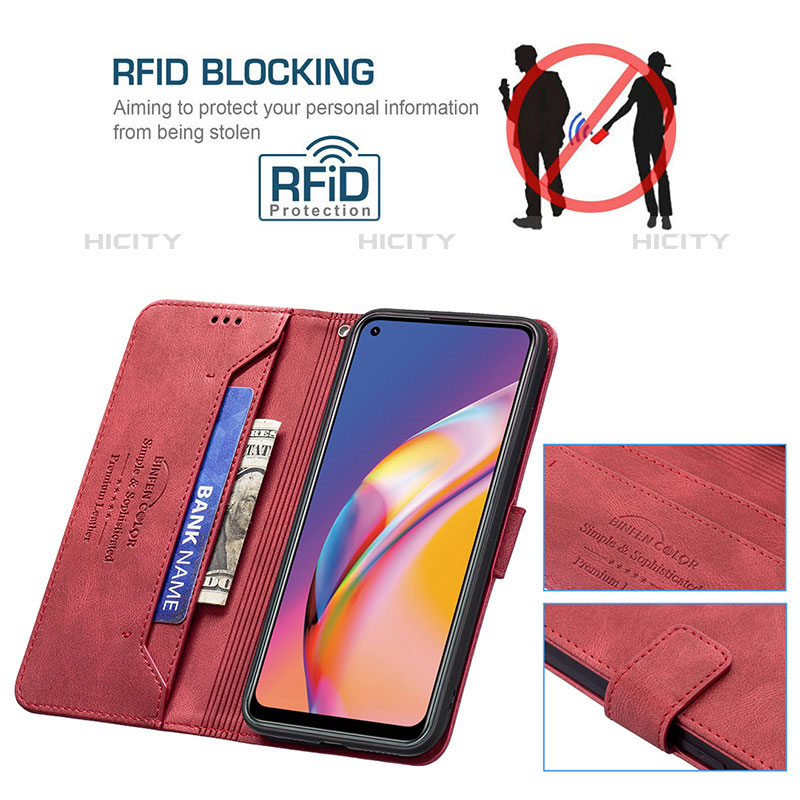 Handytasche Stand Schutzhülle Flip Leder Hülle B15F für Oppo Reno5 F groß