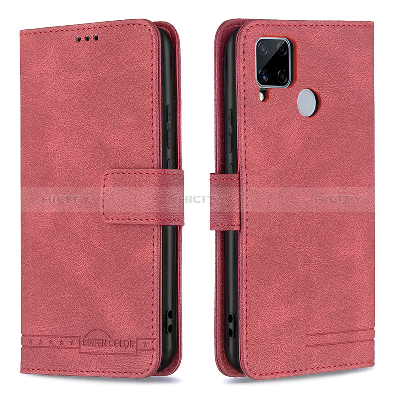 Handytasche Stand Schutzhülle Flip Leder Hülle B15F für Realme 7i RMX2193 Rot Plus