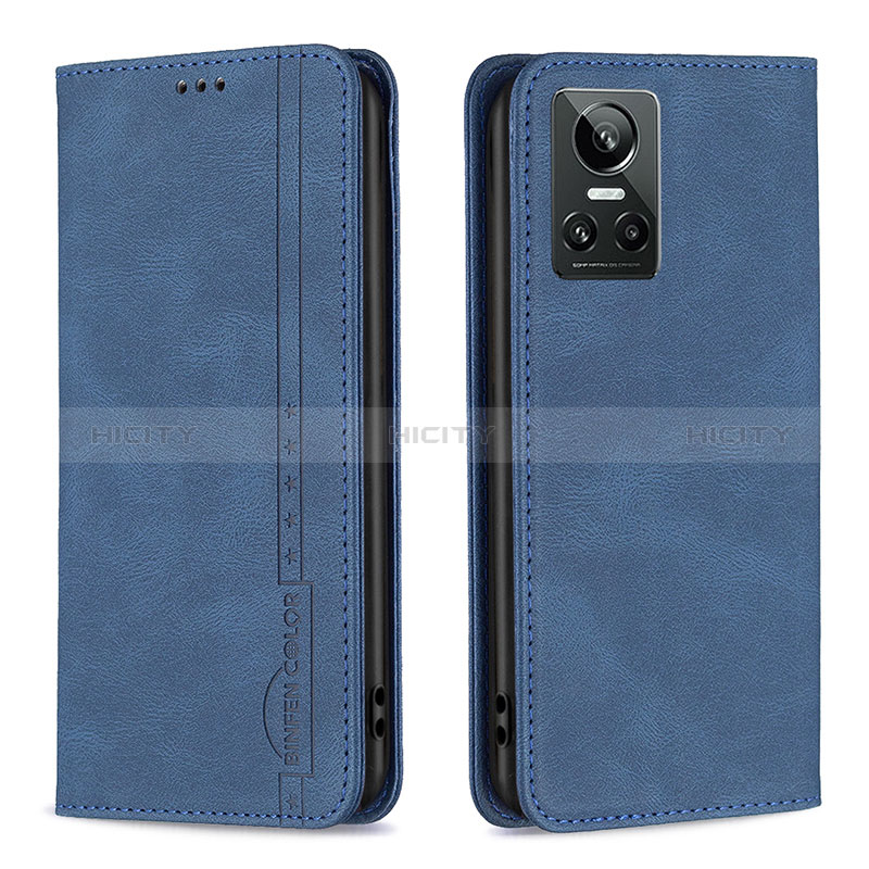 Handytasche Stand Schutzhülle Flip Leder Hülle B15F für Realme GT Neo3 5G Blau