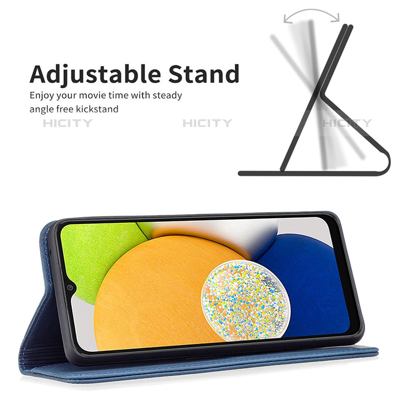 Handytasche Stand Schutzhülle Flip Leder Hülle B15F für Samsung Galaxy A03 groß