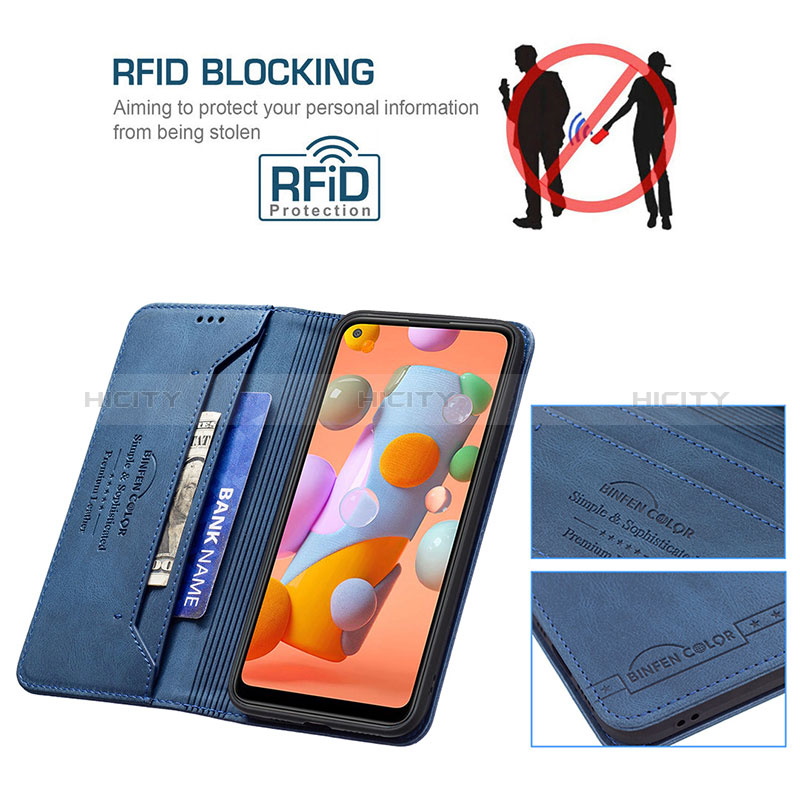 Handytasche Stand Schutzhülle Flip Leder Hülle B15F für Samsung Galaxy A11 groß