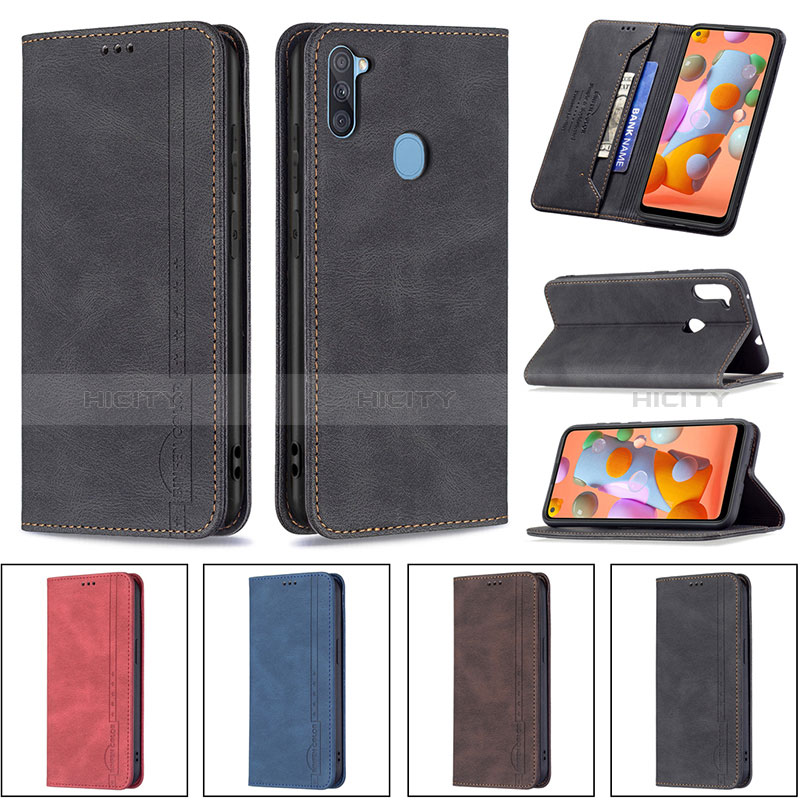 Handytasche Stand Schutzhülle Flip Leder Hülle B15F für Samsung Galaxy A11 groß