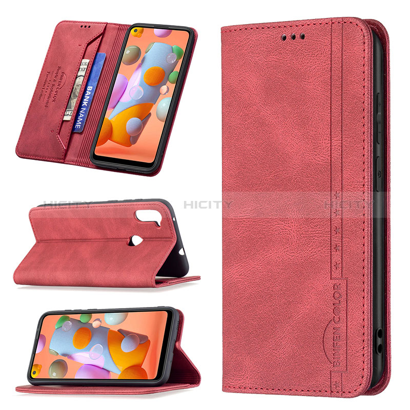 Handytasche Stand Schutzhülle Flip Leder Hülle B15F für Samsung Galaxy A11 groß