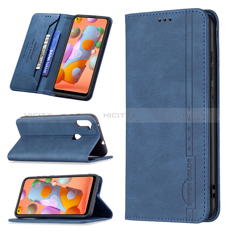 Handytasche Stand Schutzhülle Flip Leder Hülle B15F für Samsung Galaxy A11 groß