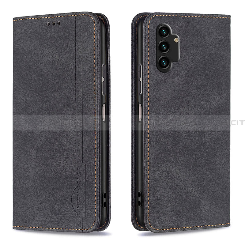 Handytasche Stand Schutzhülle Flip Leder Hülle B15F für Samsung Galaxy A13 4G Schwarz Plus