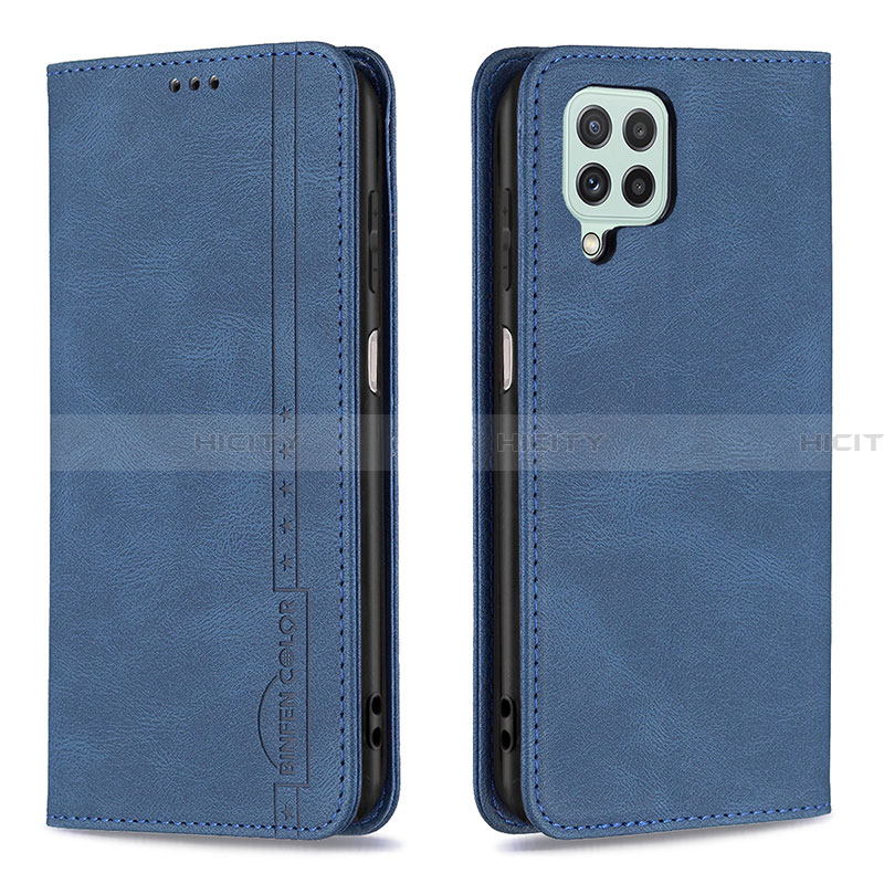 Handytasche Stand Schutzhülle Flip Leder Hülle B15F für Samsung Galaxy A22 4G Blau