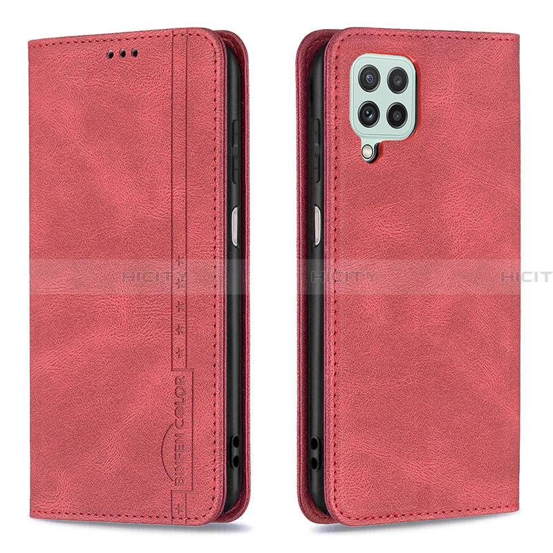 Handytasche Stand Schutzhülle Flip Leder Hülle B15F für Samsung Galaxy A22 4G Rot