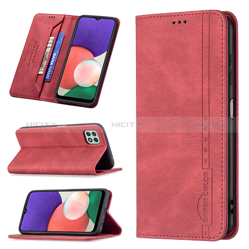 Handytasche Stand Schutzhülle Flip Leder Hülle B15F für Samsung Galaxy A22s 5G groß