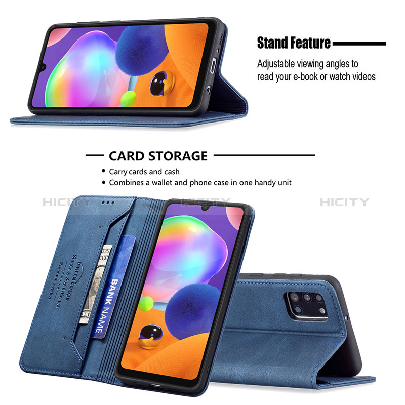 Handytasche Stand Schutzhülle Flip Leder Hülle B15F für Samsung Galaxy A31 groß