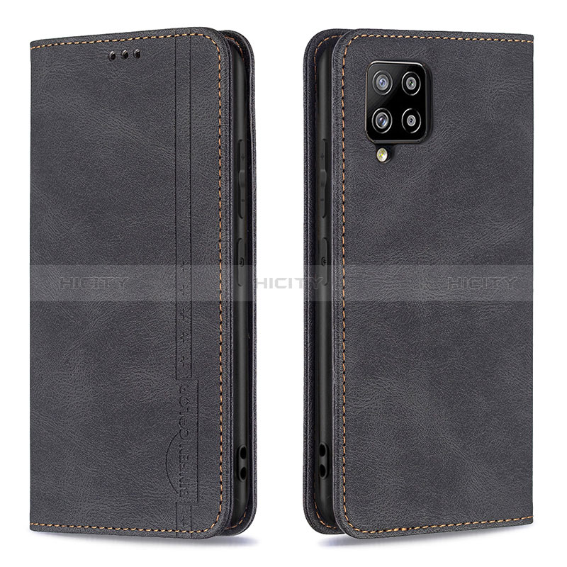 Handytasche Stand Schutzhülle Flip Leder Hülle B15F für Samsung Galaxy A42 5G Schwarz Plus