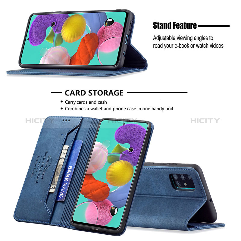 Handytasche Stand Schutzhülle Flip Leder Hülle B15F für Samsung Galaxy A51 5G