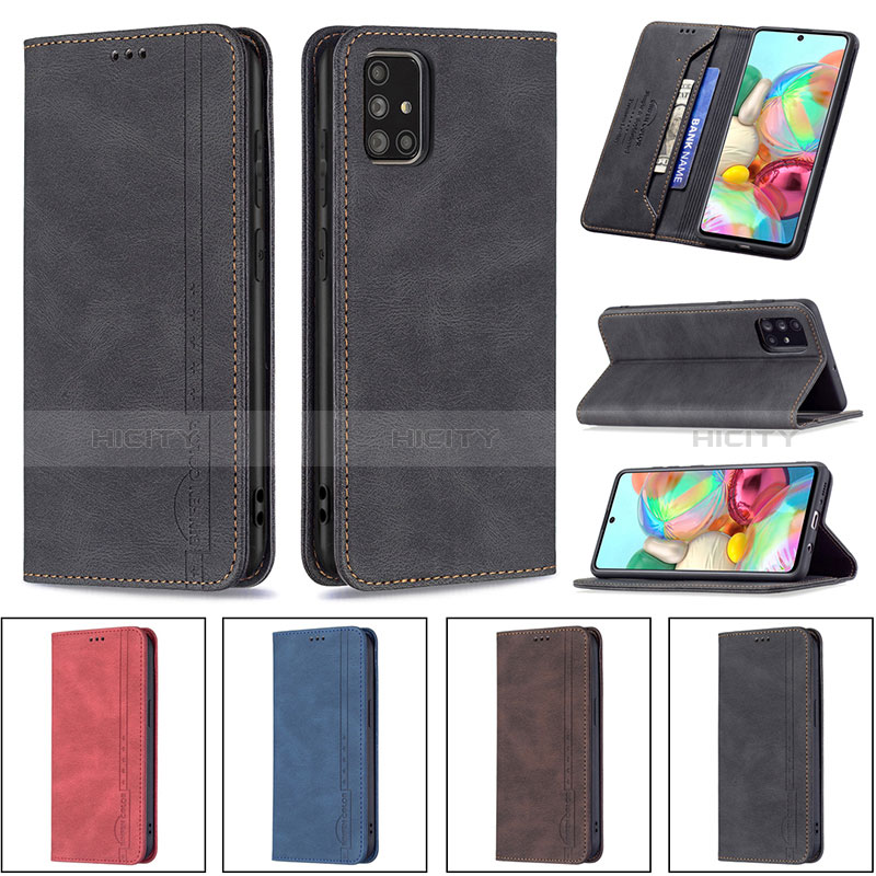 Handytasche Stand Schutzhülle Flip Leder Hülle B15F für Samsung Galaxy A71 5G groß