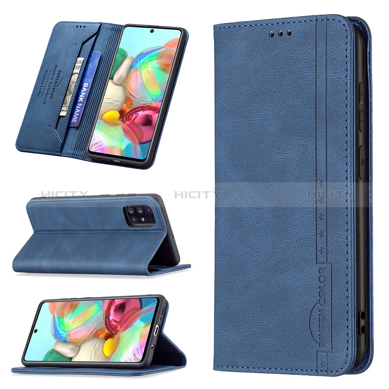 Handytasche Stand Schutzhülle Flip Leder Hülle B15F für Samsung Galaxy A71 5G groß