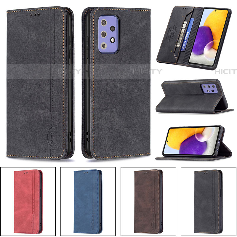 Handytasche Stand Schutzhülle Flip Leder Hülle B15F für Samsung Galaxy A72 4G groß