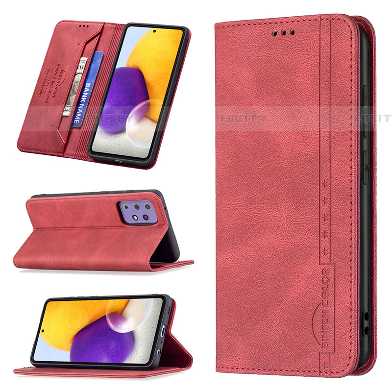 Handytasche Stand Schutzhülle Flip Leder Hülle B15F für Samsung Galaxy A72 4G groß