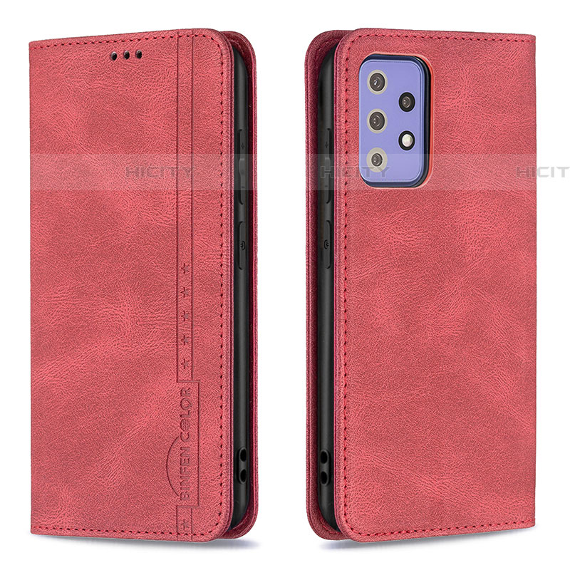 Handytasche Stand Schutzhülle Flip Leder Hülle B15F für Samsung Galaxy A72 4G Rot