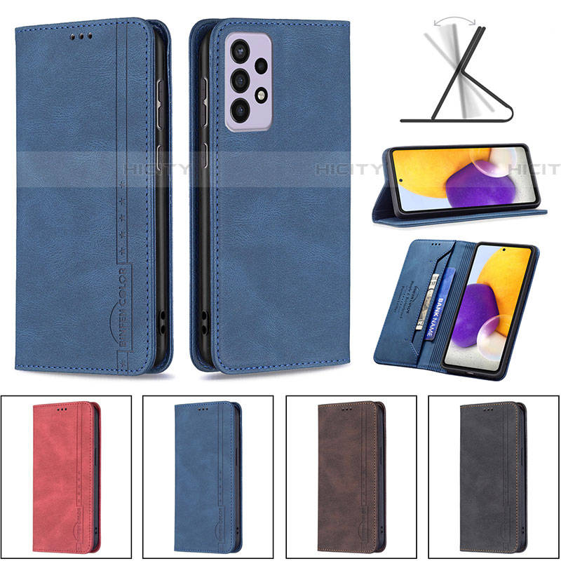 Handytasche Stand Schutzhülle Flip Leder Hülle B15F für Samsung Galaxy A73 5G groß