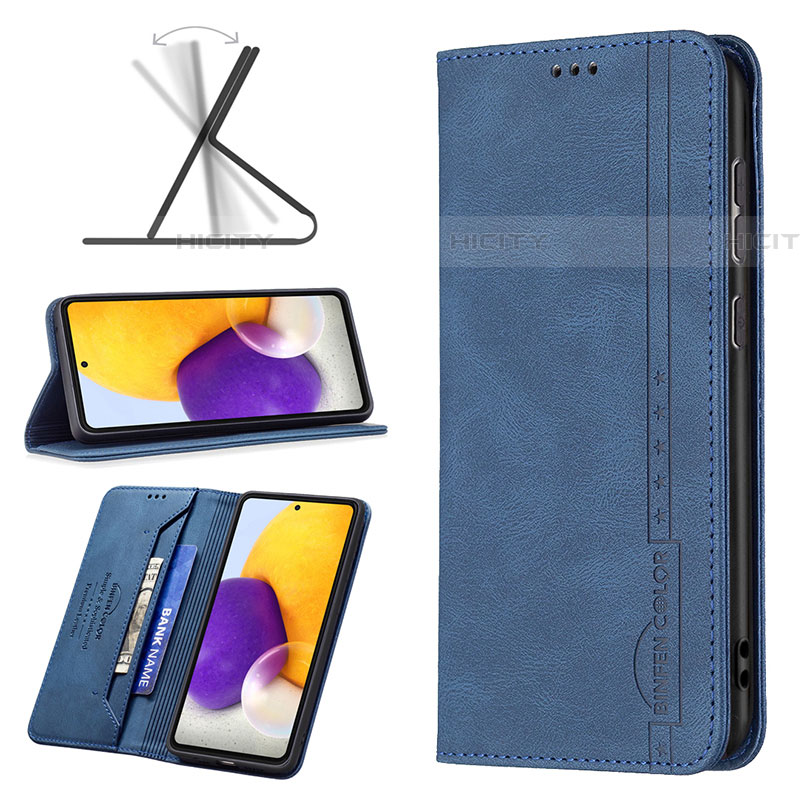 Handytasche Stand Schutzhülle Flip Leder Hülle B15F für Samsung Galaxy A73 5G groß