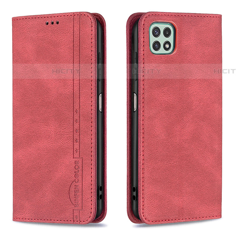 Handytasche Stand Schutzhülle Flip Leder Hülle B15F für Samsung Galaxy F42 5G Rot