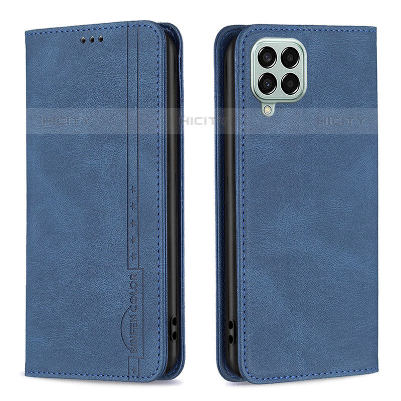 Handytasche Stand Schutzhülle Flip Leder Hülle B15F für Samsung Galaxy M33 5G Blau