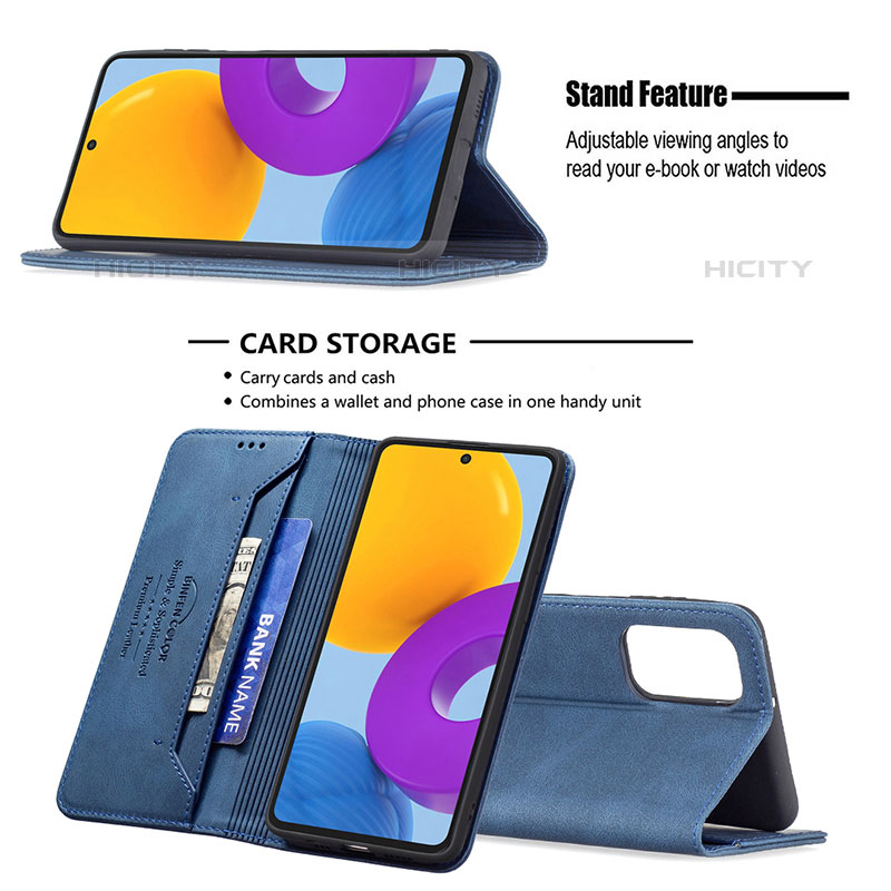 Handytasche Stand Schutzhülle Flip Leder Hülle B15F für Samsung Galaxy M52 5G groß