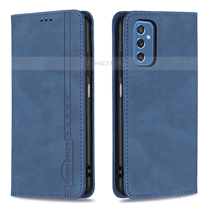 Handytasche Stand Schutzhülle Flip Leder Hülle B15F für Samsung Galaxy M52 5G Blau Plus