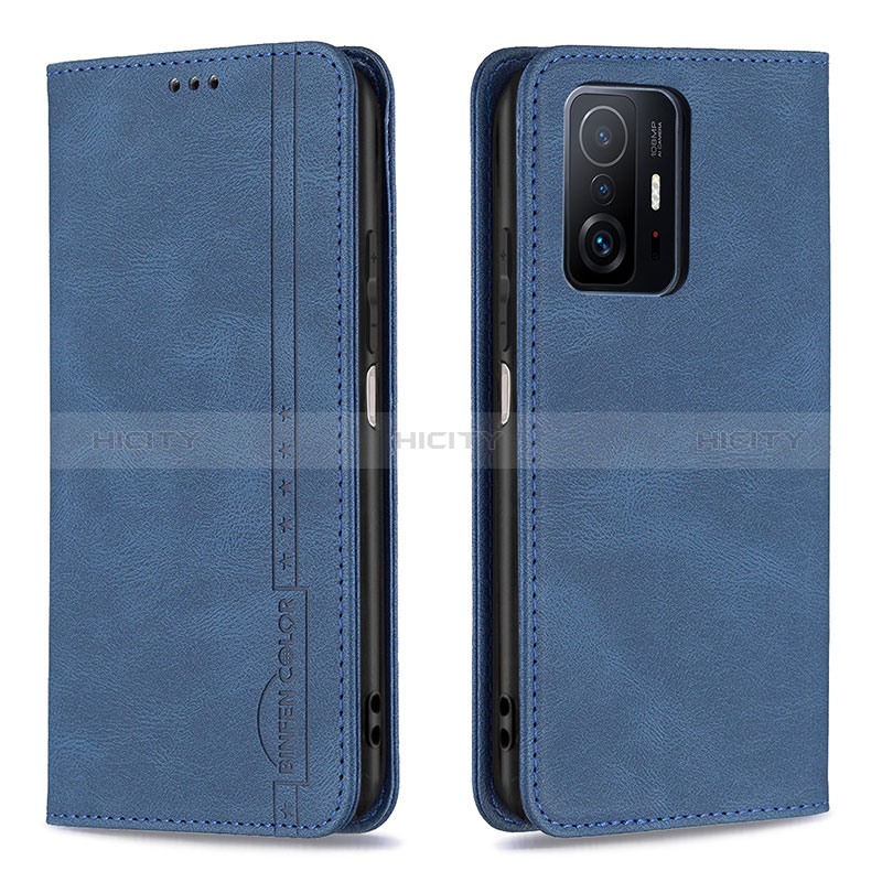 Handytasche Stand Schutzhülle Flip Leder Hülle B15F für Xiaomi Mi 11T Pro 5G Blau Plus