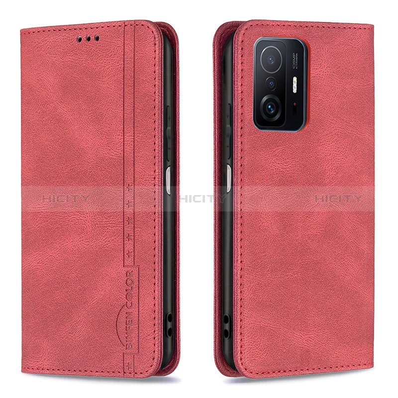 Handytasche Stand Schutzhülle Flip Leder Hülle B15F für Xiaomi Mi 11T Pro 5G Rot Plus