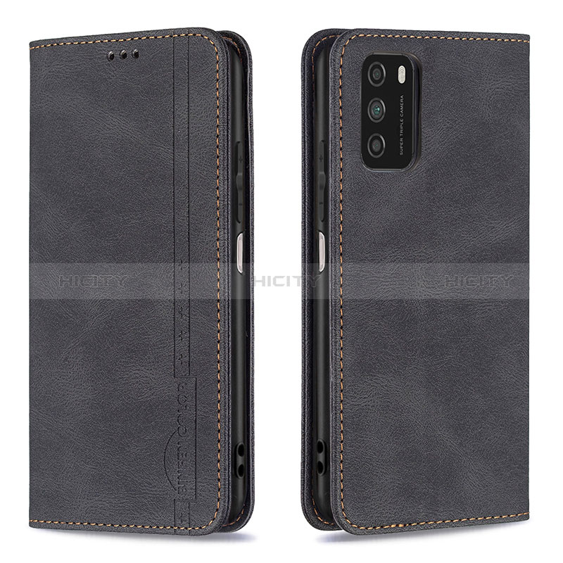 Handytasche Stand Schutzhülle Flip Leder Hülle B15F für Xiaomi Poco M3 Schwarz