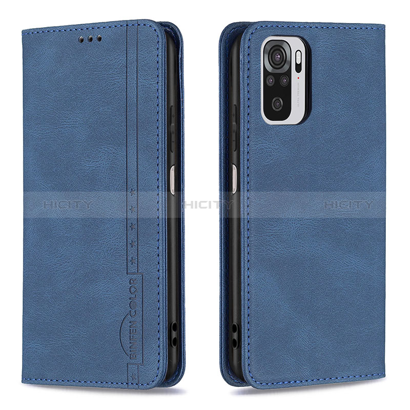 Handytasche Stand Schutzhülle Flip Leder Hülle B15F für Xiaomi Poco M5S Blau