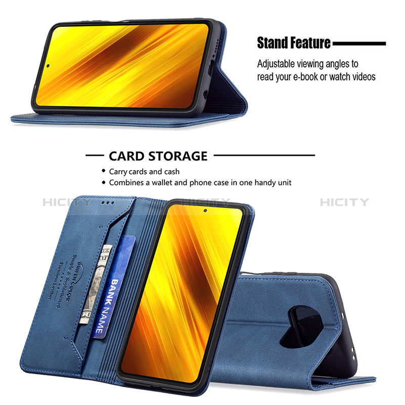 Handytasche Stand Schutzhülle Flip Leder Hülle B15F für Xiaomi Poco X3 NFC