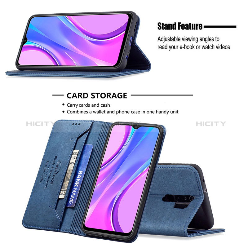 Handytasche Stand Schutzhülle Flip Leder Hülle B15F für Xiaomi Redmi 9 groß