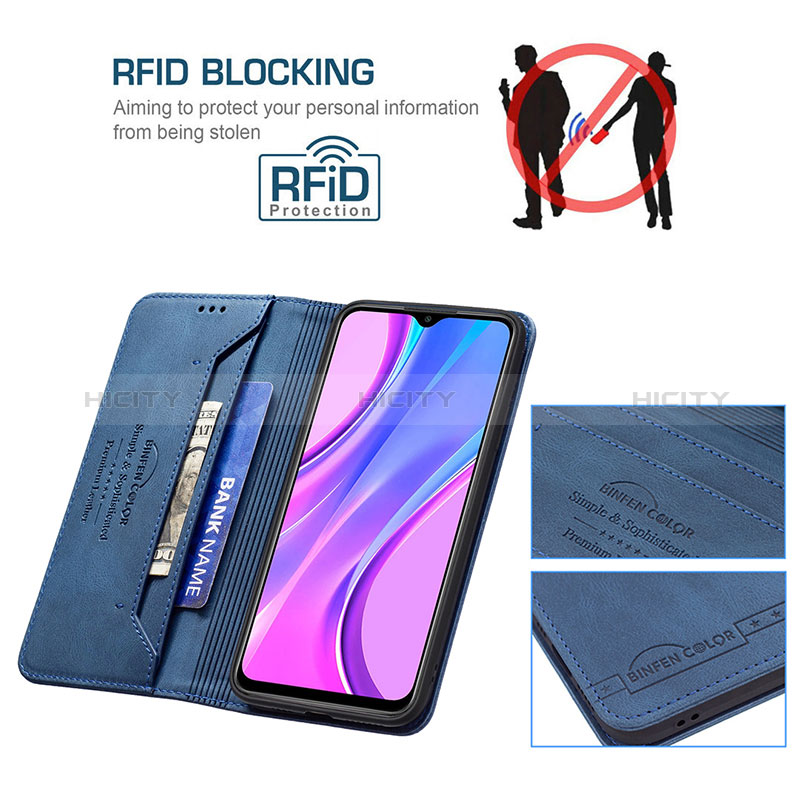 Handytasche Stand Schutzhülle Flip Leder Hülle B15F für Xiaomi Redmi 9 groß