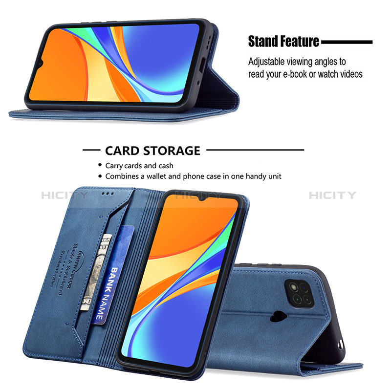 Handytasche Stand Schutzhülle Flip Leder Hülle B15F für Xiaomi Redmi 9 Activ groß